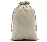 SumDirect 20 bolsas de yute de lino marrón, mini bolsas de regalo, transpirables, bolsas de yute con cordón, para bodas, fiestas, cumpleaños, manualidades (20 x 30 cm)