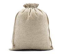 SumDirect 20 bolsas de yute de lino marrón, mini bolsas de regalo, transpirables, bolsas de yute con cordón, para bodas, fiestas, cumpleaños, manualidades (20 x 25 cm)