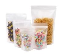 SumDirect 50pcs 13x20cm Mate Helado Bolsas de comida, Zip Lock Stand-up Sellado reutilizable Bolsas de comida Bolsa de merienda con muesca Lágrima Calor sellable