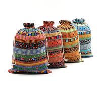 SumDirect - Bolsa de arpillera de estilo étnico egipcio, 20 bolsas de regalo ligeras y transpirables con cordón de almacenamiento, bolsas de yute para bodas, fiestas, cumpleaños (17 x 24 cm)