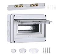 Sumeber Caja de fusibles empotrada, IP65, con pinzas de latón, subdistribución, 1 fila, para 5-24 módulos, para exteriores, jardines, granjas, columnas de carga (8 vías)
