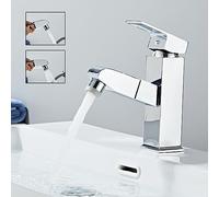 Sumeber Grifo de baño con revestimiento extraíble, grifo alto para baño, con 2 tipos de chorro, grifos de acero inoxidable, color negro mate