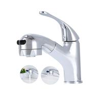 Sumeber Grifo de baño para lavabo con alcachofa extraíble, enjuague bucal, ducha para el pelo, ideal para lavar el pelo, monomando caño giratorio (2 funciones de cromo)