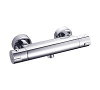 Sumeber Grifo de ducha con termostato de superficie, mezclador de ducha con 2 salidas, BSP superior de 26,4 mm + BSP inferior de 21 mm (21 mm), grifo con botón de seguridad