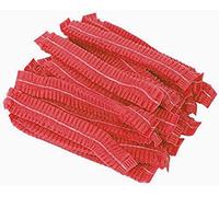 Sumedtec - Pack de 100 gorros desechables no tejidas, elásticas, anti polvo, para el cabello, Uso médico, laboratorios, tatuajes, servicio de Alimentación, Color Rojo.