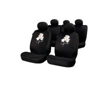 Sumex Fun885F - Funda Textil para Asientos Rose & Skull Negra, 11 Piezas