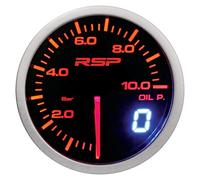 SUMEX MID737659 Indicador de presión de aceite Race Sport Perfomance 52mm de diámetro. Reloj con iluminación led blanca/roja-ambar modo día/noche. Indicación con aguja analógica y con display digital