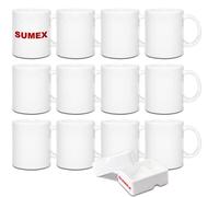 Sumex taza de sublimación,11 onzas sublimación blanco tazas cerámica blanca,juego de 12