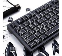 Sumgsn Juego de 151 Teclas Retro PBT Dye Sub Cherry Profile Black Manga Keycaps compatibles con 60% 65% 75% 95% Teclado mecánico Cherry MX Switches