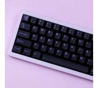 Sumgsn Teclas translúcidas de doble disparo de 114 teclas, color morado y negro, perfil de cereza, para teclados mecánicos del 60%, 65%, 75%, USB, compacto, juego de teclas
