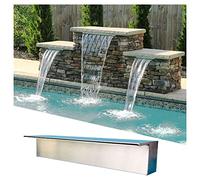 Sumidero De Acero Inoxidable 304 para Cascada De Estanque - Fuente De Cascada para Piscina Diseñada para Uso con Agua De Mar, Sumidero De Cascada para Jardín Al Aire Libre (Color : Silver, Tamaño :