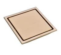 Sumidero Terraza Desagüe de ducha, desagüe suelo for baño, inserto baldosas, rejillas cuadradas for, acero inoxidable cepillado dorado(Brushed Gold)