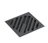 Sumidero Terraza Desagüe de suelo cuadrado acero inoxidable for baño, a prueba olores, antiobstrucción, fácil instalar(Dark Grey)