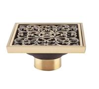 Sumidero Terraza Desagüe de suelo ducha latón antiguo 10 cm, colador desagüe for baño, rejilla cubierta(Style 1)