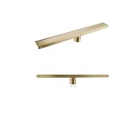 Sumidero Terraza Desagüe de suelo for baño, desagüe ducha invisible, colador, accesorios cocina, acero inoxidable(Brushed gold 600mm)