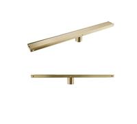 Sumidero Terraza Desagüe de suelo for baño, desagüe ducha invisible, colador, accesorios cocina, acero inoxidable(Brushed gold 800mm)