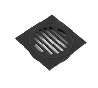 Sumidero Terraza Desagüe de suelo for baño, latón, cuadrado, plateado y negro(Black 110 * 110mm)
