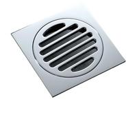 Sumidero Terraza Desagüe de suelo for baño, latón, cuadrado, plateado y negro(Silver 110 * 110mm)