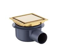 Sumidero Terraza Desagüe de suelo oculto acero inoxidable, 10 cm, dorado, a prueba olores