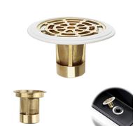 Sumidero Terraza, HERKINDNESS Sumidero Ducha con Anillo de Goma, Desague Antiolores de Cobre, para Fregaderos de Cocina, Bañeras y Duchas, para Diámetro de Orificio 27-55 mm