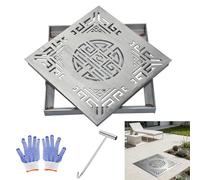 Sumidero Terraza Invisible con Marco, Rejilla Desague Jardin de Acero Inoxidable para Alcantarilla do Jardín y Jardín(50x50cm/20x20in)