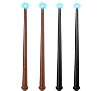 Sumind 4 Piezas Varitas de Mago Juguete Mágico de Luz y Sonido, Varita Iluminadora, Accesorios de Disfraz de Fiesta para Mascarada de Cosplay de Halloween (Negro, Marrón Oscuro)