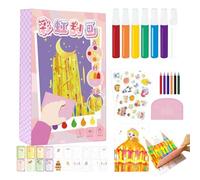 Suministros artísticos para 6 a 8 años, juego de arte de papel para rascar - Tarjeta postal hecha a mano Rainbow Art,Tarjeta postal arcoíris, papel de rascar artístico para la Saludable