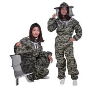 Suministros de apicultura Ropa protectora Chaqueta Pantalones Velo Vestido protector contra abejas Traje de apicultura(XL)