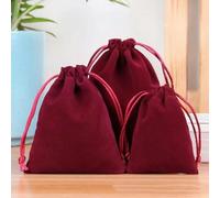 Suministros De Boda Bolsas De Fiesta Y Almacenamiento De Joyas Bolsas De Terciopelo Embalaje Bolsa De Terciopelo Embalaje De Trefilado Bolsa De Regalo-rojo vino-5x7cm-50pcs