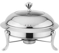 Suministros de catering, juego de buffet de acero inoxidable con tapa de cristal, calentadores y platos de buffet de, fiestas, banquetes y eventos de catering.(Silver,18 cm)
