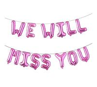 Suministros de decoración de fiesta de despedida We Will Miss You, kit de pancarta de globos para despedida, despedida, oficina, trabajo, fiesta, oficina, trabajo, graduación, decoración de trabajo (te echaremos de menos a ti), color rojo