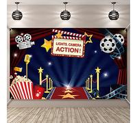Suministros de decoración de Fiesta temática de película de Hollywood, telón de Fondo Grande de Tela de Hollywood para Noche de Cine, Fiesta de cumpleaños, Eventos, premios, Ceremonia Nocturna, Fondo