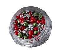 Suministros de diamantes de imitación para uñas de Navidad, accesorios de perlas redondas, diamantes de imitación para mujer, decoración de uñas, pequeños diamantes de imitación y perlas