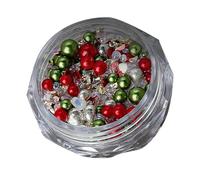 Suministros de diamantes de imitación para uñas de Navidad, accesorios de perlas redondas, diamantes de imitación para mujer, decoración de uñas, pequeños diamantes de imitación y perlas