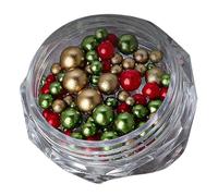 Suministros de diamantes de imitación para uñas de Navidad, accesorios de perlas redondas, diamantes de imitación para mujer, decoración de uñas, pequeños diamantes de imitación y perlas