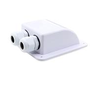 Suministros de energía Solar Glándula Entrada Cable Techo 1/2 Orificios Caja Conexiones plástico Impermeable for yate Campervan,Ahorro de Espacio Compacto(White-2)