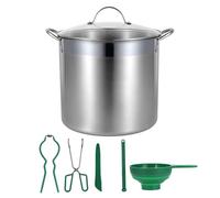 Suministros de enlatado, bote de enlatado ＆ Kit de enlatado 7pcs/Set 21.5 Qt Agua de agua Pot Canner Alimento de acero satinado de acero con suministros de enlatado y tapa, bote de enlatado