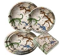 Suministros de fiesta de dinosaurios fósiles, platos de fiesta de dinosaurio, servilletas para cumpleaños, baby shower, decoración de fiesta, 10 invitados