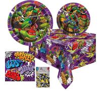 Suministros de fiesta de tortuga ninja mutante adolescente, incluyendo decoraciones de fiesta de tortuga ninja mutante adolescente y platos y servilletas y vajilla para tu fiesta de cumpleaños TMNT