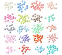 Suministros de joyería de bricolaje, 1200 cuentas redondas mate de 12 mm, acrílico esmerilado de colores surtidos, kit de manualidades a granel para collares, llaveros, pulseras