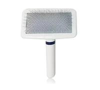 Suministros de limpieza y aseo para mascotas, peine curvado rectangular con aguja de acero inoxidable ABS para quitar el pelo suelto