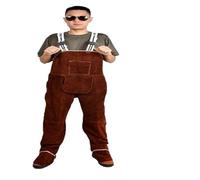 Suministros de soldadura, Ropa de soldadura Mono de seguridad general Cuero protector Retardante de llama Correa de soldador(Brown,2XL)