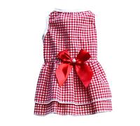 Suministros de vestido de rayas falda gato verano boda mascota cuadros perro lazo vestido primavera nudo ropa ropa para mascotas ropa para gatos para mascotas