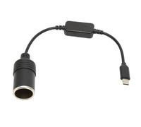 Suministros electrónicos para coche, 11,8 pulgadas Plug and Play de 5 V USB C a 12 V Adaptador de alimentación para encendedor de coche macho a hembra para perro electrónico