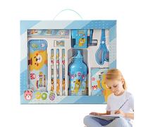 Suministros escolares para niñas, estuche de lápices con suministros, de útiles escolares multifuncional | Suministros de estudio para estudiantes que incluyen lápices, sacapuntas, gomas,