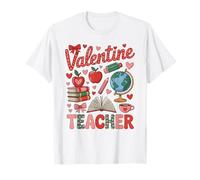 Suministros Escolares para Profesores de San Valentín Globe Books Apple Coffee Camiseta