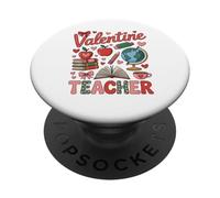 Suministros Escolares para Profesores de San Valentín Globe Books Apple Coffee PopSockets PopGrip Adhesivo