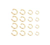 Suministros for hacer joyas,anillos divididos de acero inoxidable(Gold 100pcs,0.5X4 mm)