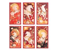 Suministros navideños de 6 piezas - Hinese New Year Horse Red Sobres | 2026 New Year Hong Bag, For Enthusiasts Collectors Wedding Birthday Party Family Gatherings Business Culture