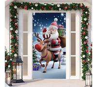 Suministros Para Cubrir Puertas NavideñAs,90x210cm,EláStico,DecoracióN Navidad Puerta,Cubiertas Para Puertas NavideñAs Para Fiestas De AñO Nuevo,Pancartas NavideñAs,Christmas Door Cover (Color 2)